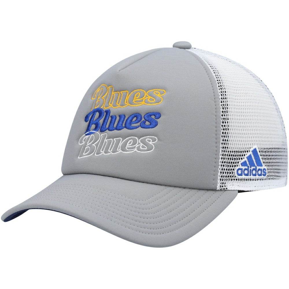 St. Louis Blues adidas Women's Foam Trucker Snapback Hat - Gray/White - NHL 4360315
