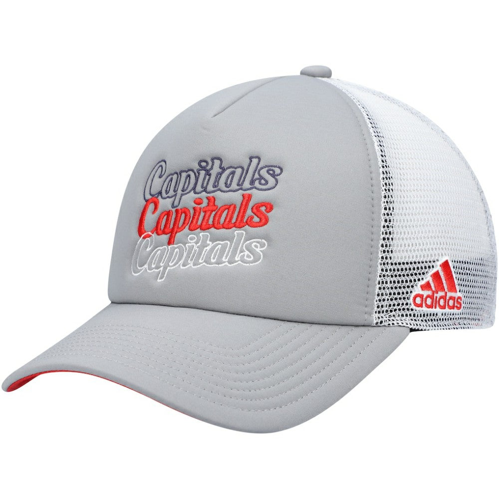 Washington Capitals adidas Women's Foam Trucker Snapback Hat - Gray/White - NHL 4360324