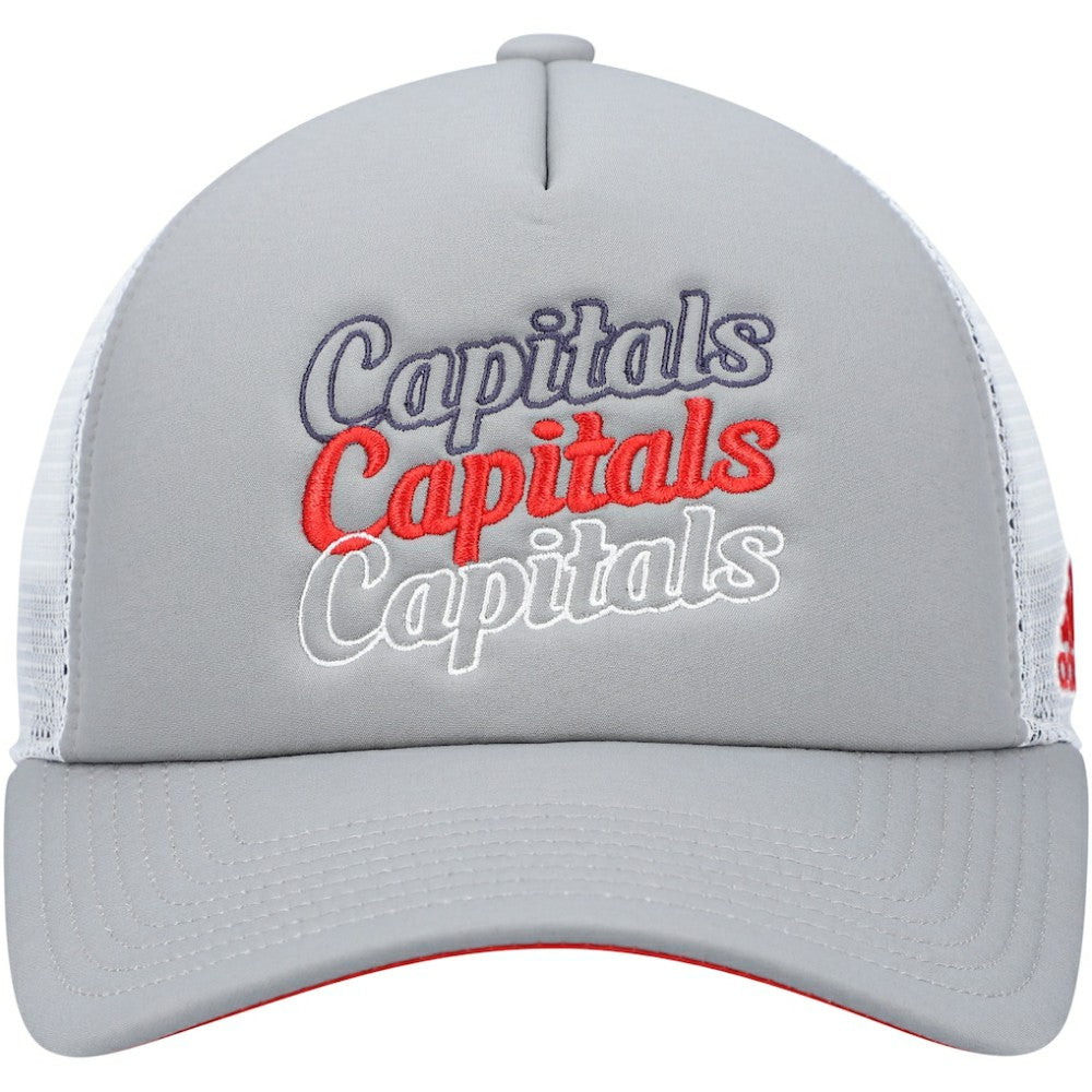 Washington Capitals adidas Women's Foam Trucker Snapback Hat - Gray/White - NHL 4360324