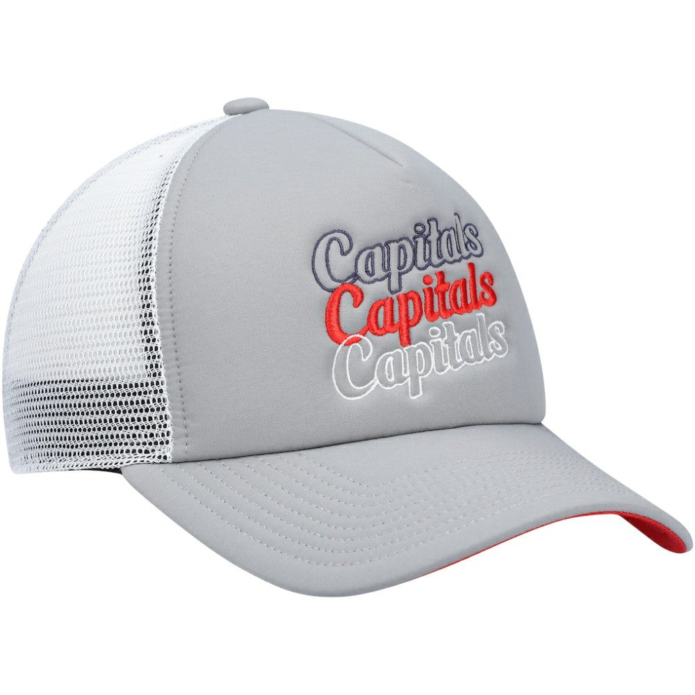 Washington Capitals adidas Women's Foam Trucker Snapback Hat - Gray/White - NHL 4360324