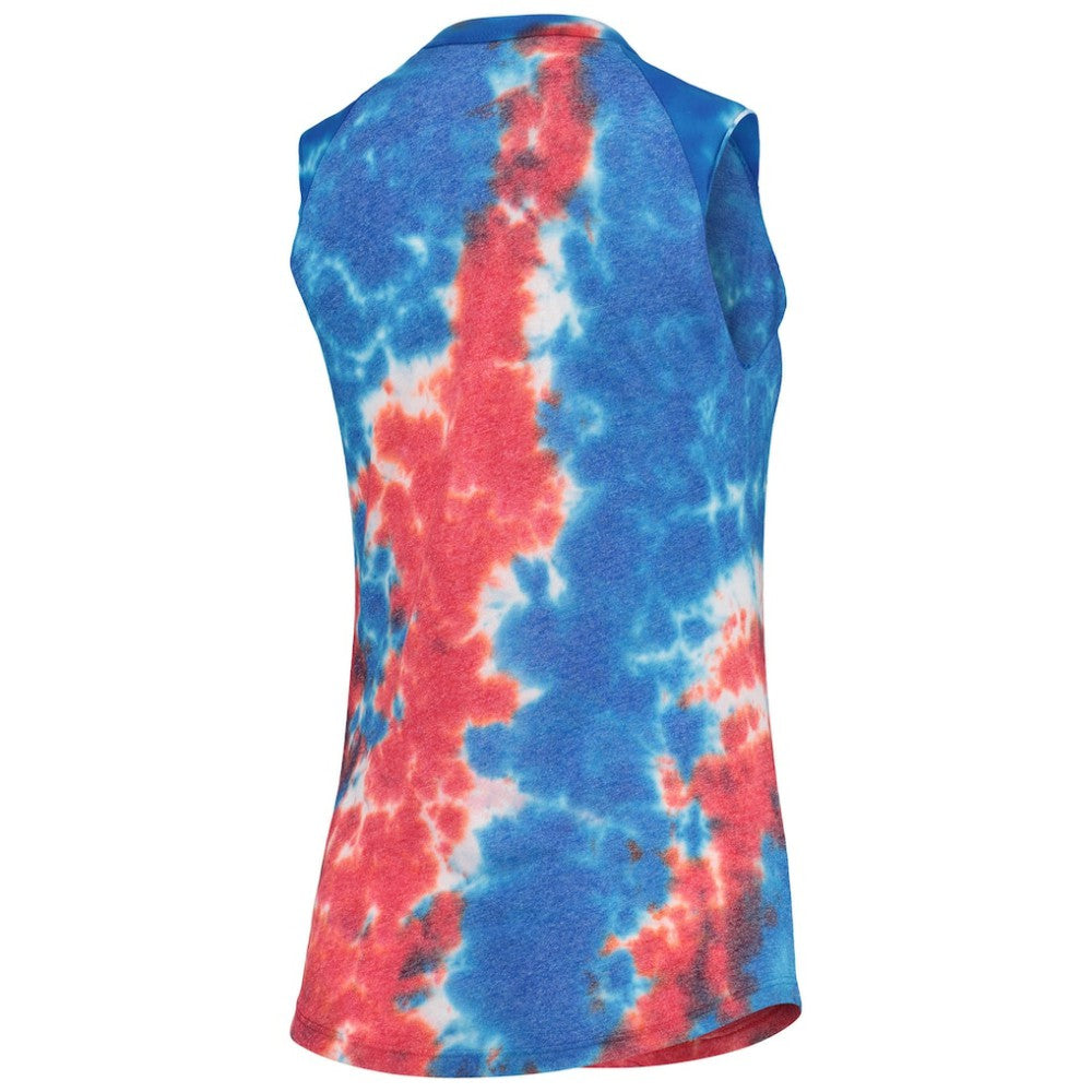 San Francisco Giants Majestic Threads Women's Tie-Dye Tri-Blend Muscle Tank Top - Red/Blue - MLB Sale