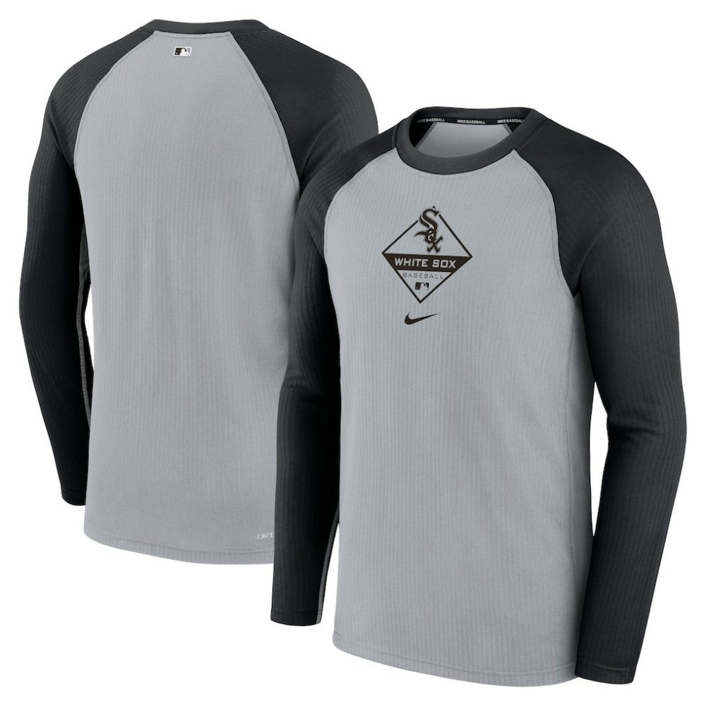 Chicago White Sox Nike Game Authentic Collection Performance Raglan Long Sleeve T-Shirt - Gray/Black - Nike on Sale