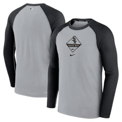 Chicago White Sox Nike Game Authentic Collection Performance Raglan Long Sleeve T-Shirt - Gray/Black - Nike on Sale
