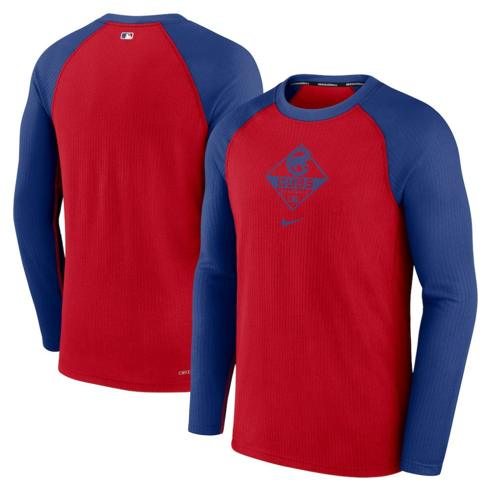 Chicago Cubs Nike Game Authentic Collection Performance Raglan Long Sleeve T-Shirt - Red/Royal - Nike Discount