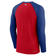 Chicago Cubs Nike Game Authentic Collection Performance Raglan Long Sleeve T-Shirt - Red/Royal - Nike Discount