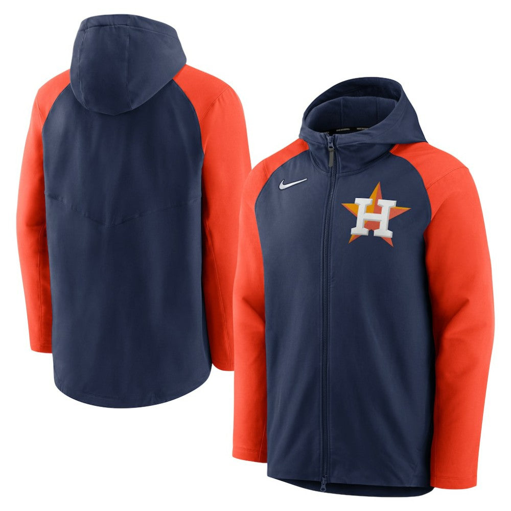 Houston Astros Nike Authentic Collection Performance Raglan Full-Zip Hoodie - Navy/Orange - Nike Online