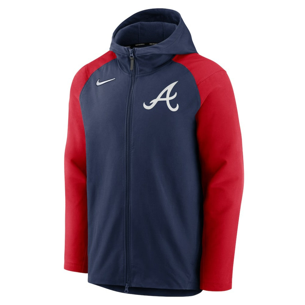 Atlanta Braves Nike Authentic Collection Performance Raglan Full-Zip Hoodie - Navy/Red - Nike Lifestyle