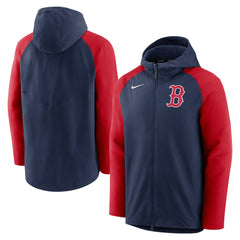 Boston Red Sox Nike Authentic Collection Performance Raglan Full-Zip Hoodie - Navy/Red - Nike Lifestyle