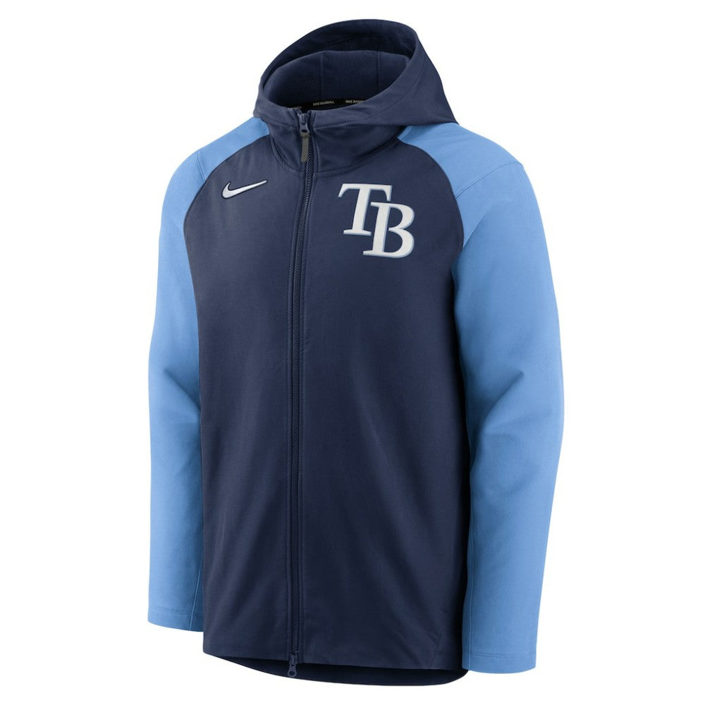 Tampa Bay Rays Nike Authentic Collection Performance Raglan Full-Zip Hoodie - Navy/Light Blue - Nike Lifestyle
