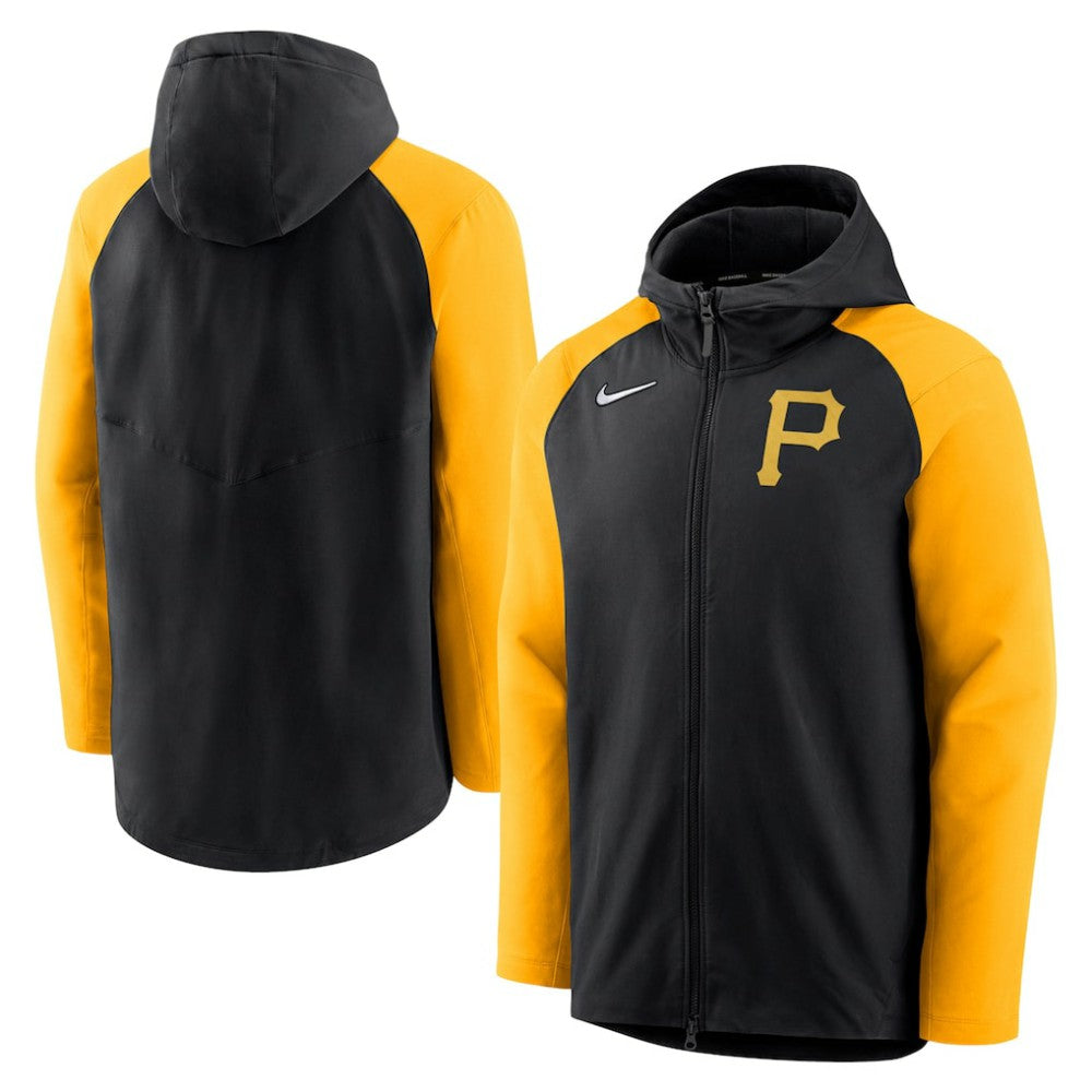 Pittsburgh Pirates Nike Authentic Collection Performance Raglan Full-Zip Hoodie - Black/Gold - Nike Discount