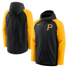 Pittsburgh Pirates Nike Authentic Collection Performance Raglan Full-Zip Hoodie - Black/Gold - Nike Discount