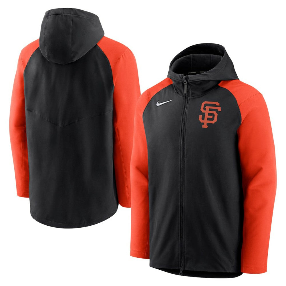 San Francisco Giants Nike Authentic Collection Performance Raglan Full-Zip Hoodie - Black/Orange - Nike on Sale