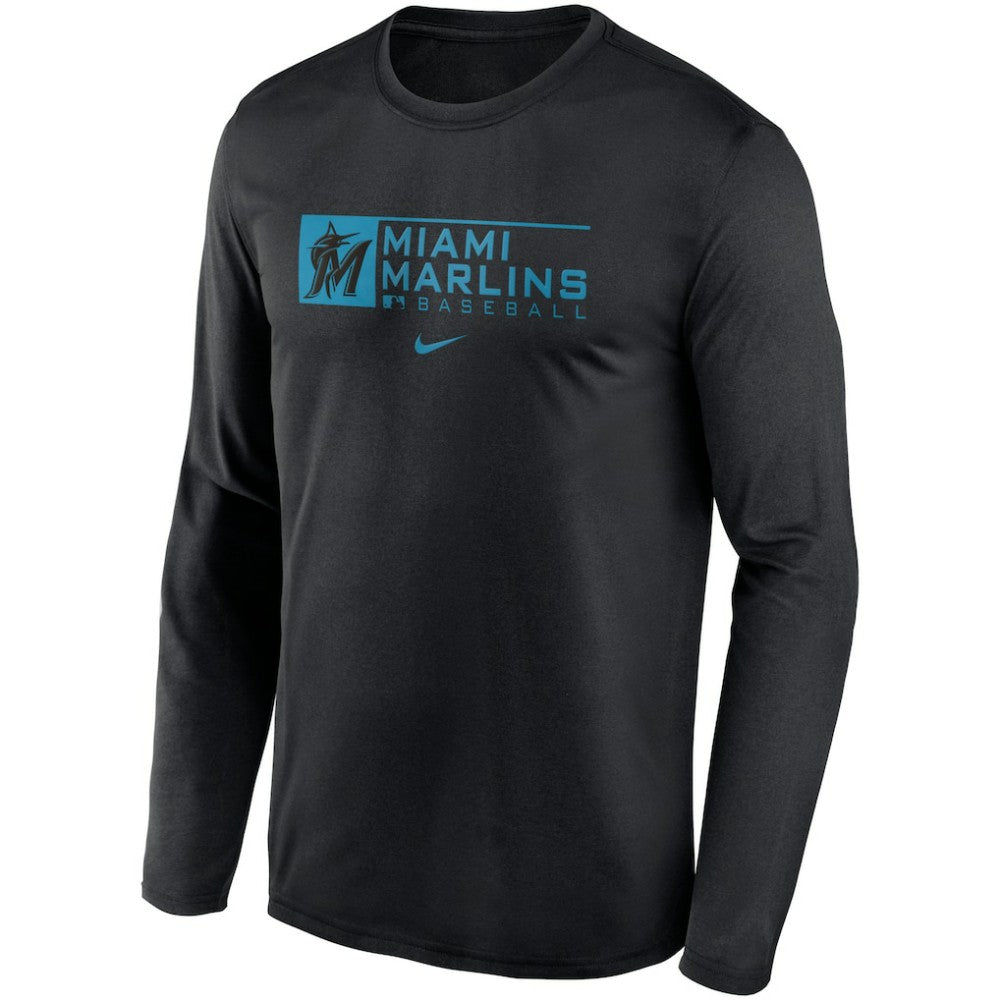 Miami Marlins Nike Authentic Collection Performance Long Sleeve T-Shirt - Black - Nike Sale
