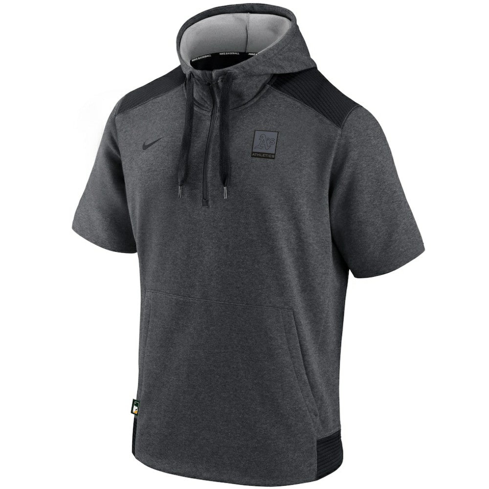 Athletics Nike Authentic Collection Dry Flux Performance Quarter-Zip Short Sleeve Hoodie - Heathered Charcoal/Black - Nike Lifestyle