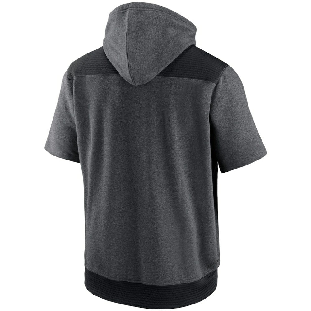 Athletics Nike Authentic Collection Dry Flux Performance Quarter-Zip Short Sleeve Hoodie - Heathered Charcoal/Black - Nike Lifestyle