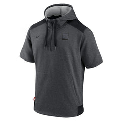 Washington Nationals Nike Authentic Collection Dry Flux Performance Quarter-Zip Short Sleeve Hoodie - Heathered Charcoal/Black - Nike Discount