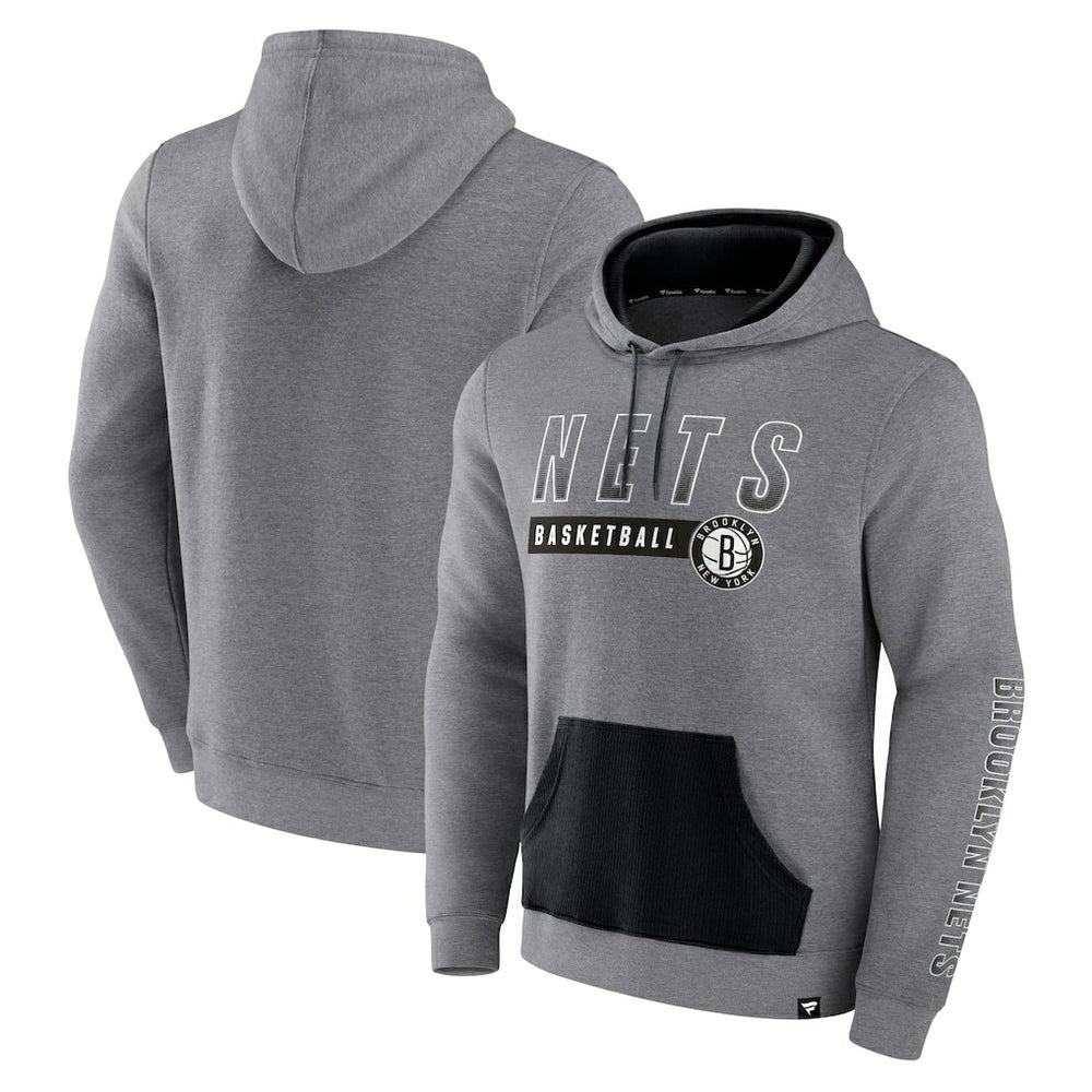 Brooklyn Nets Off The Bench Color Block Pullover Hoodie Heathered Gray | Fanatics Near Me