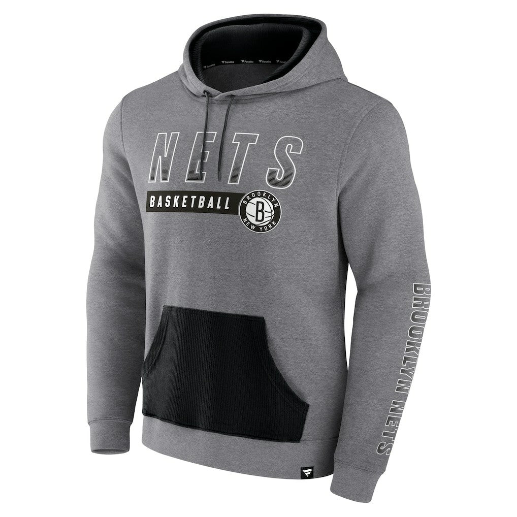 Brooklyn Nets Off The Bench Color Block Pullover Hoodie Heathered Gray | Fanatics Near Me
