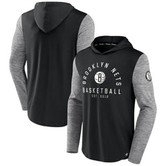 Brooklyn Nets Deep Rotation Performance Pullover Hoodie Black/Heathered Charcoal | Fanatics for sale