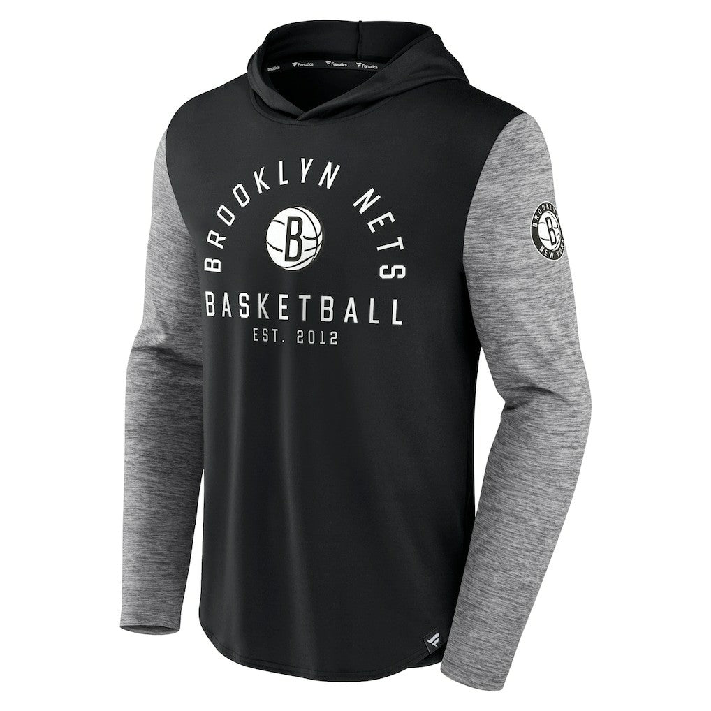 Brooklyn Nets Deep Rotation Performance Pullover Hoodie Black/Heathered Charcoal | Fanatics for sale
