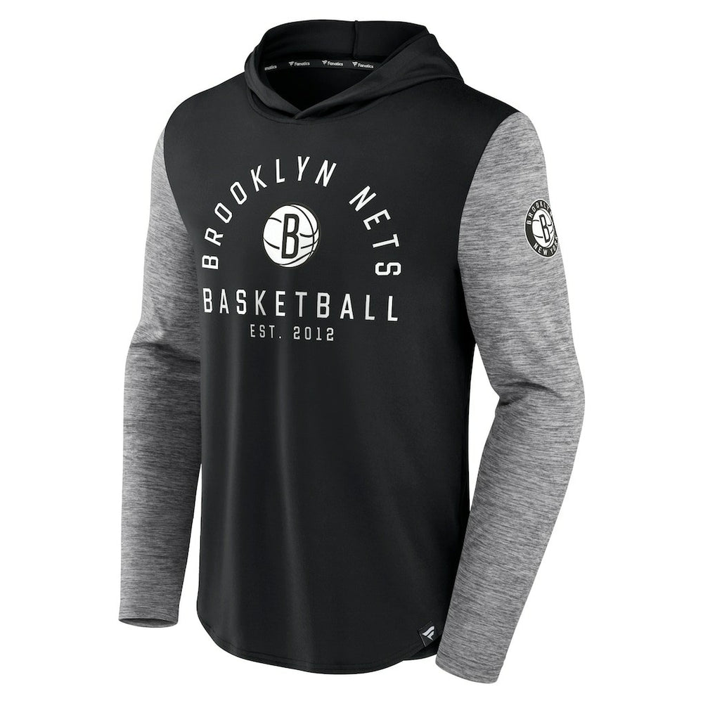Brooklyn Nets Deep Rotation Performance Pullover Hoodie Black/Heathered Charcoal | Fanatics for sale