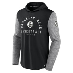 Brooklyn Nets Deep Rotation Performance Pullover Hoodie Black/Heathered Charcoal | Fanatics for sale