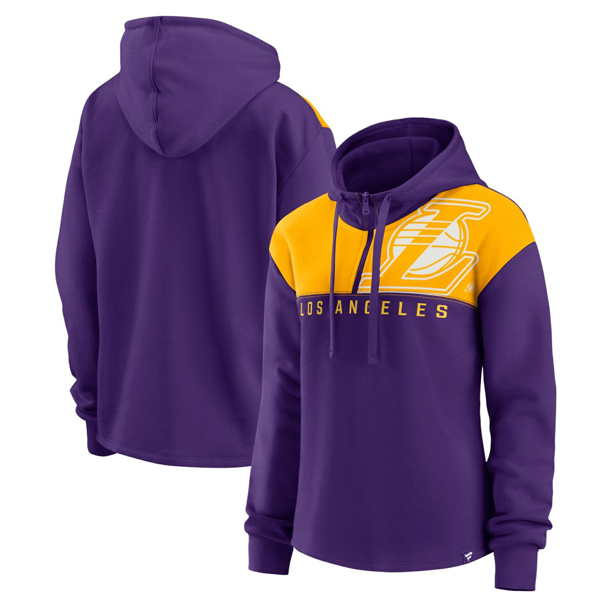 Los Angeles Lakers Women's Overslide Quarter-Zip Fleece Hoodie Purple | Fanatics Near Me