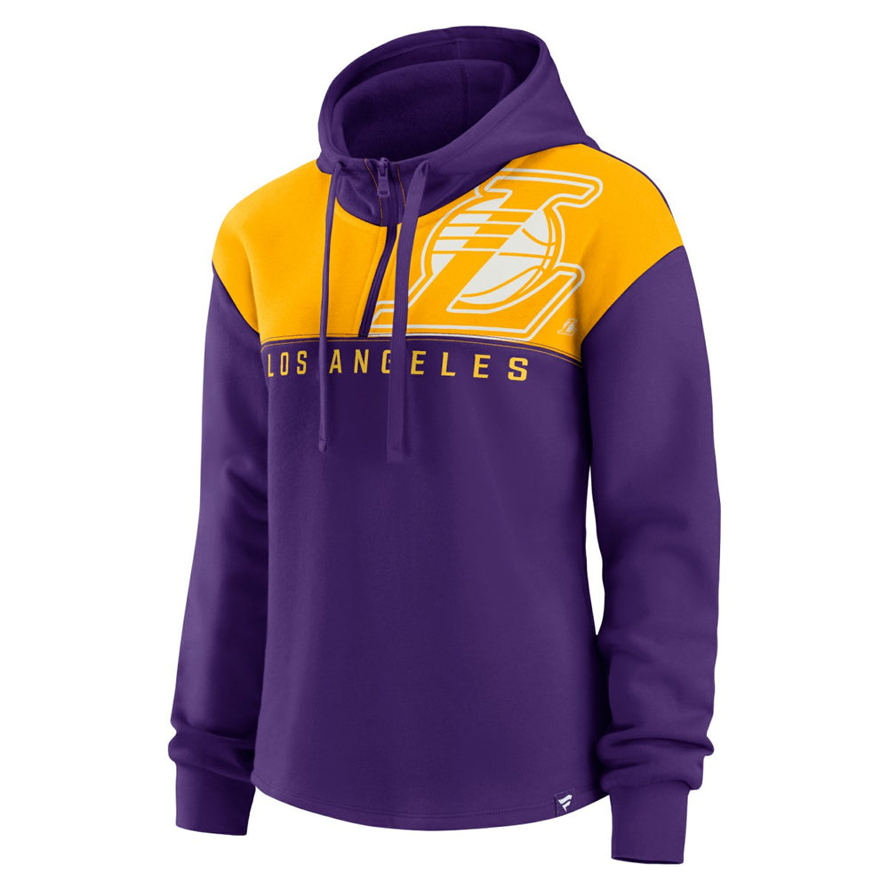 Los Angeles Lakers Women's Overslide Quarter-Zip Fleece Hoodie Purple | Fanatics Near Me