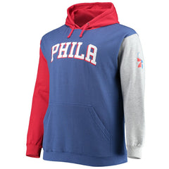 Philadelphia 76ers Big & Tall Double Contrast Pullover Hoodie Royal/Red | Fanatics