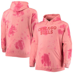 Chicago Bulls Big & Tall Wordmark Cloud Dye Pullover Hoodie Red | Fanatics discount