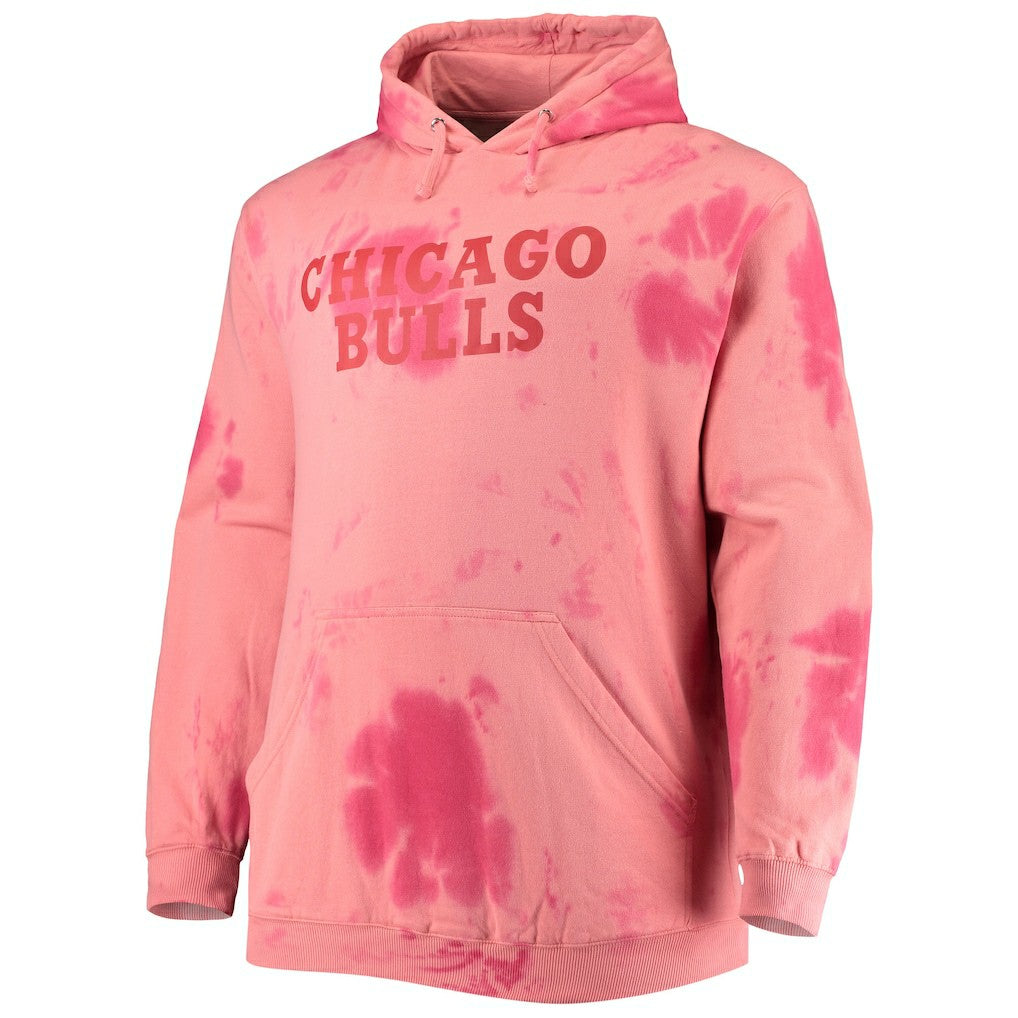 Chicago Bulls Big & Tall Wordmark Cloud Dye Pullover Hoodie Red | Fanatics discount