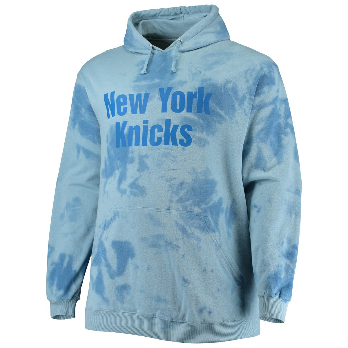 New York Knicks Big & Tall Wordmark Cloud Dye Pullover Hoodie Blue | Fanatics US