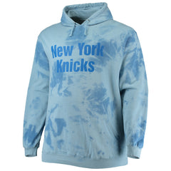 New York Knicks Big & Tall Wordmark Cloud Dye Pullover Hoodie Blue | Fanatics US