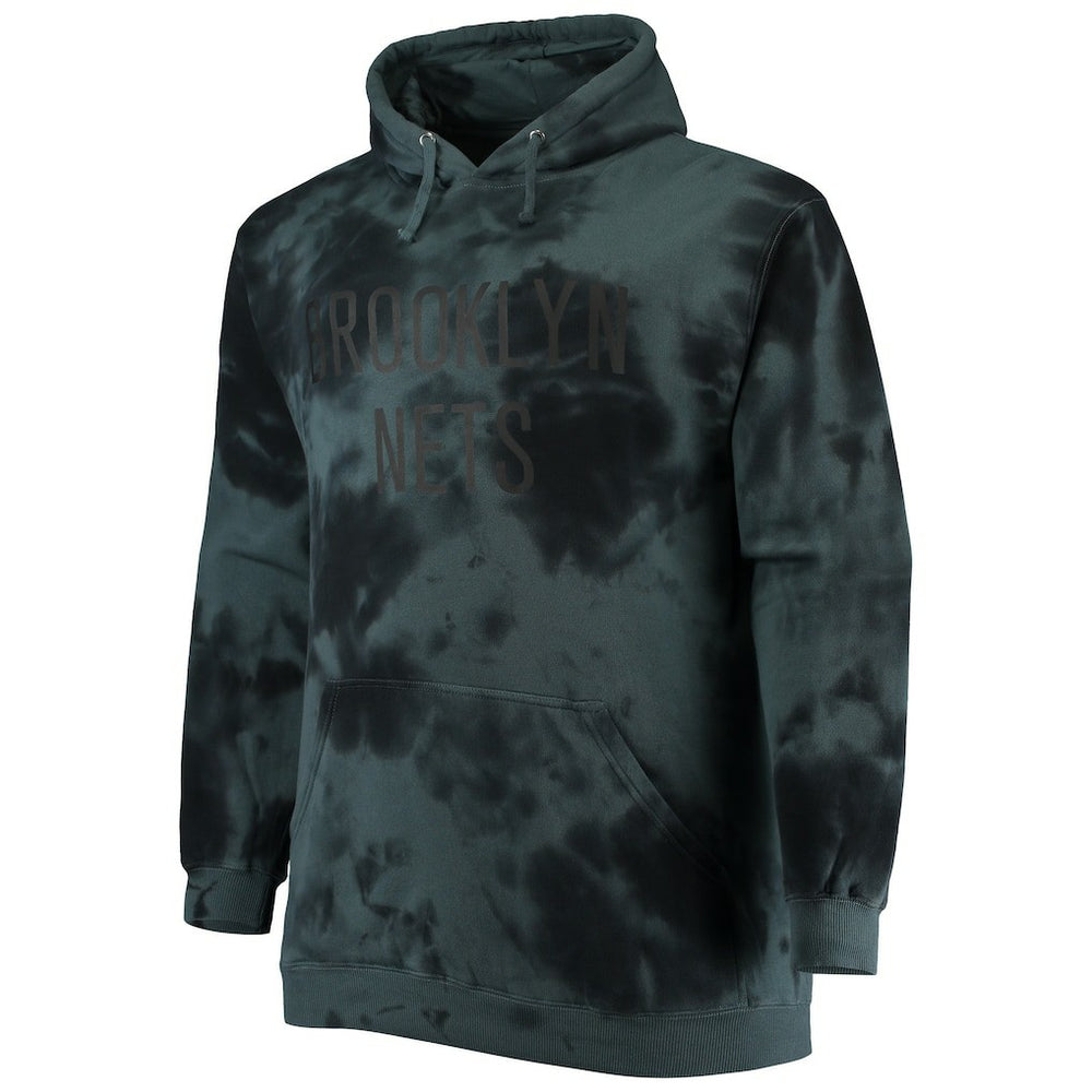 Brooklyn Nets Big & Tall Wordmark Cloud Dye Pullover Hoodie Black | Fanatics discount