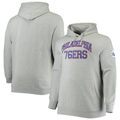 Philadelphia 76ers Hardwood Classics Big & Tall Throwback Pullover Hoodie Heathered Gray | Mitchell & Ness discount