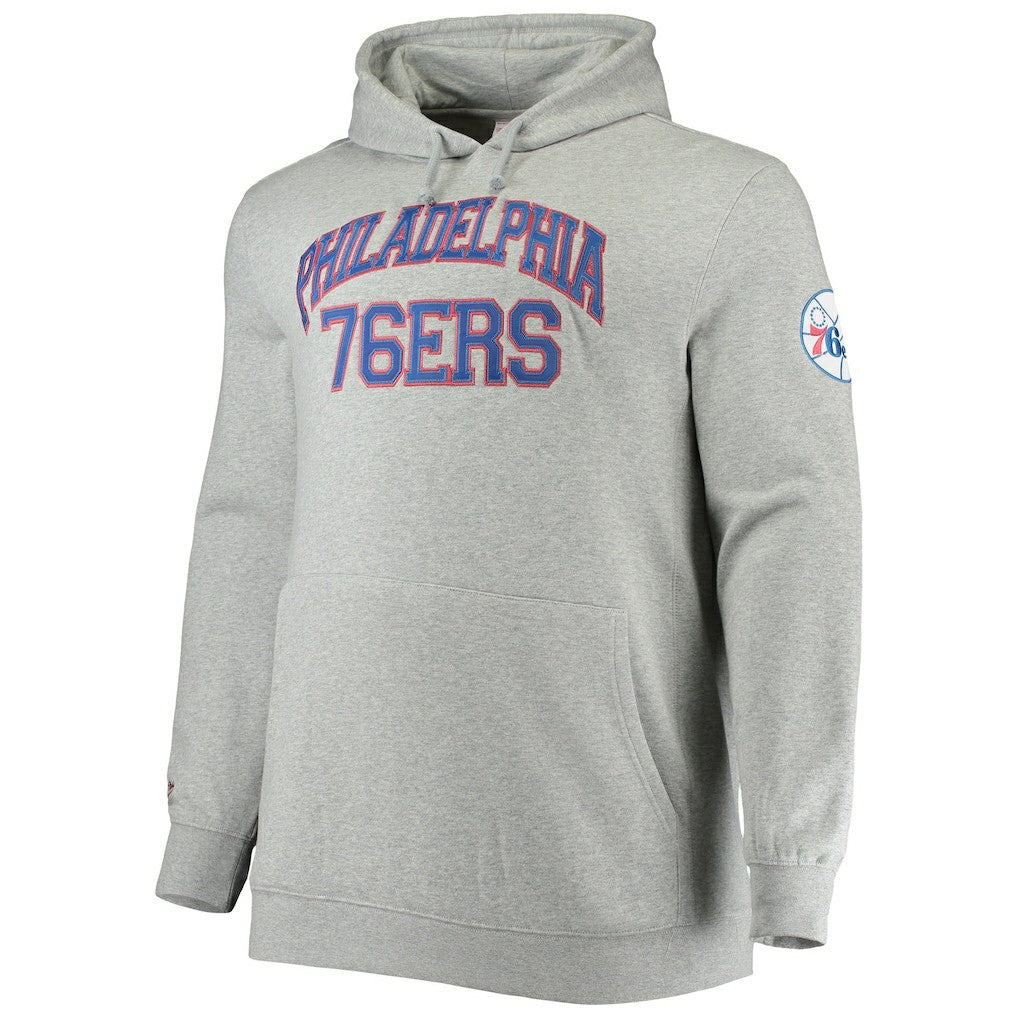 Philadelphia 76ers Hardwood Classics Big & Tall Throwback Pullover Hoodie Heathered Gray | Mitchell & Ness discount