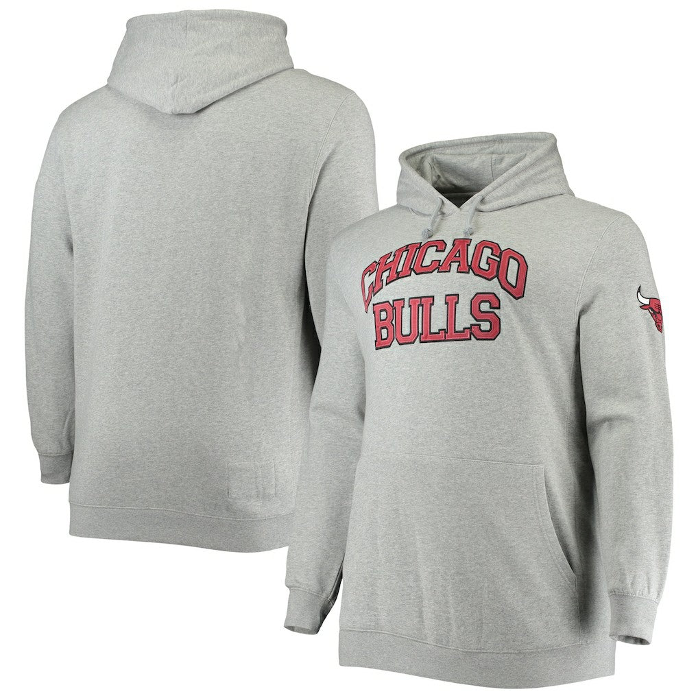 Chicago Bulls Hardwood Classics Big & Tall Throwback Pullover Hoodie for sale Heathered Gray | Mitchell & Ness