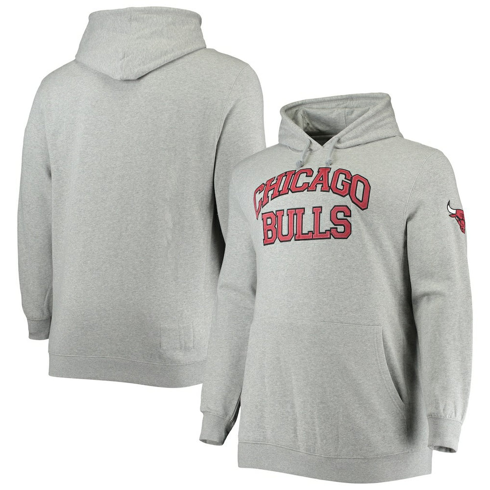 Chicago Bulls Hardwood Classics Big & Tall Throwback Pullover Hoodie for sale Heathered Gray | Mitchell & Ness