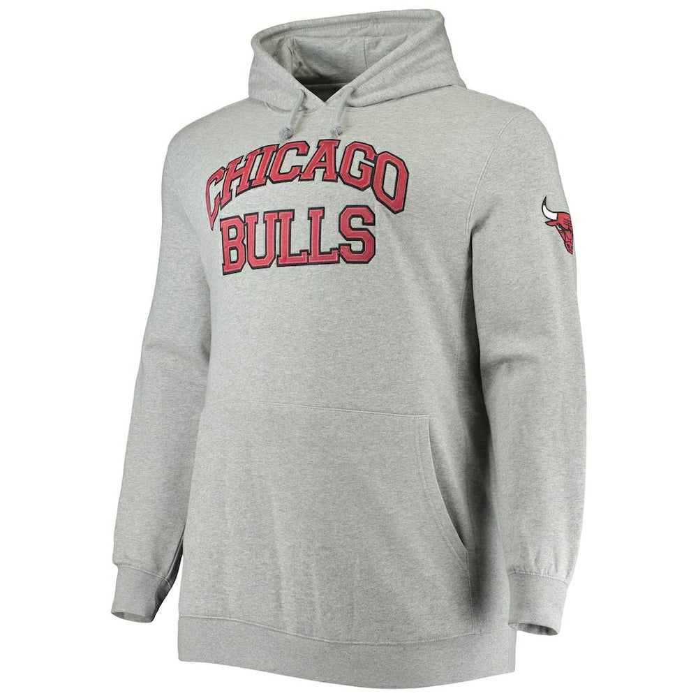 Chicago Bulls Hardwood Classics Big & Tall Throwback Pullover Hoodie for sale Heathered Gray | Mitchell & Ness