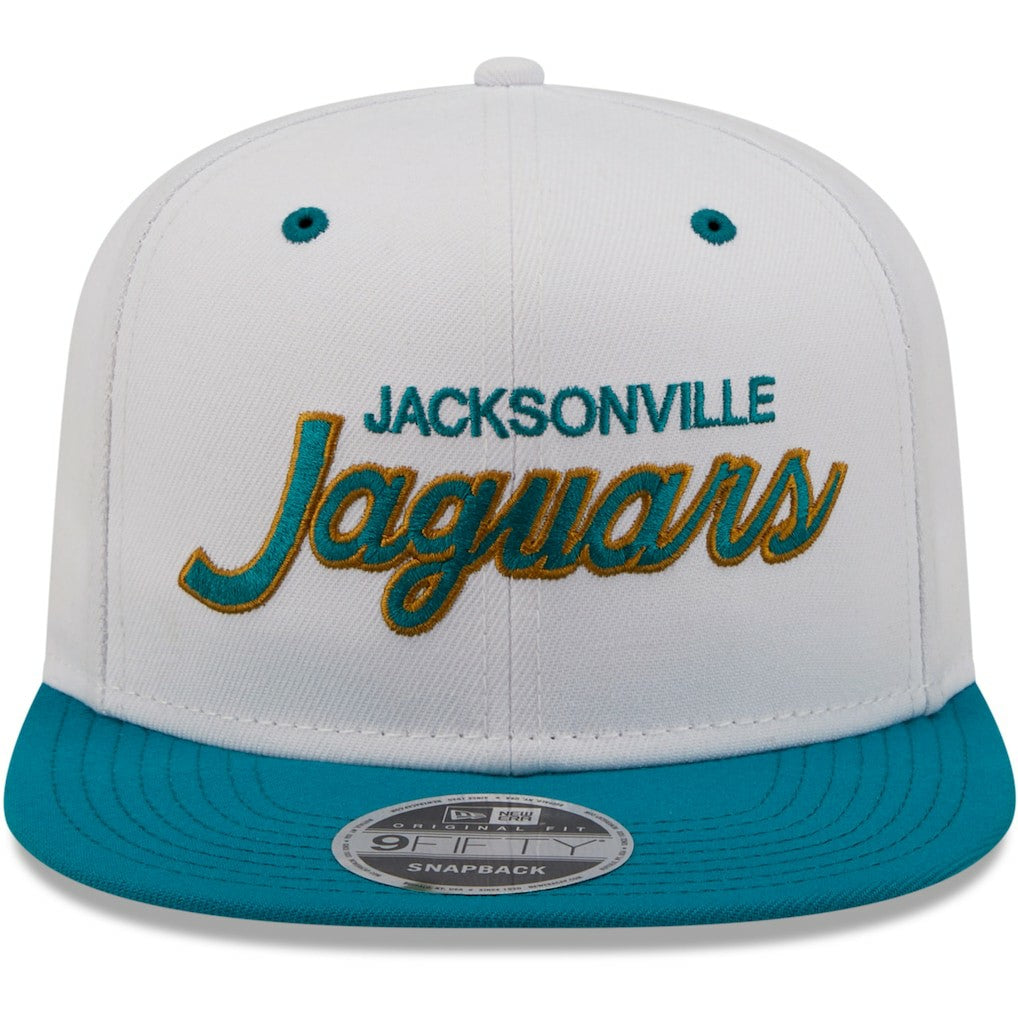 Jacksonville Jaguars New Era Sparky Original 9FIFTY Snapback Hat White/Teal