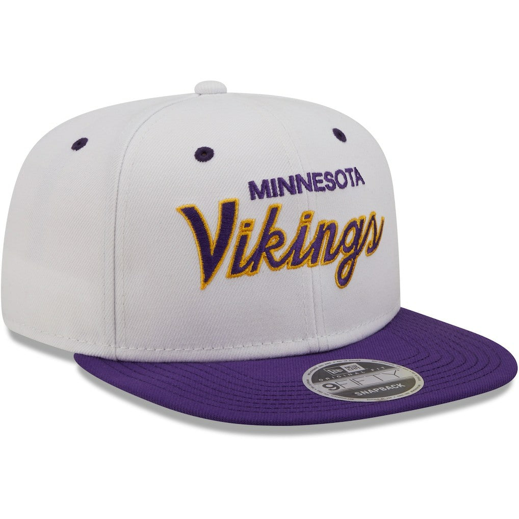 Minnesota Vikings New Era Sparky Original 9FIFTY Snapback Hat White/Purple