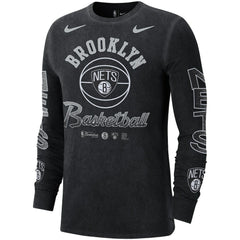 Brooklyn Nets Courtside Retro Elevated Long Sleeve T-Shirt Black | Nike for sale