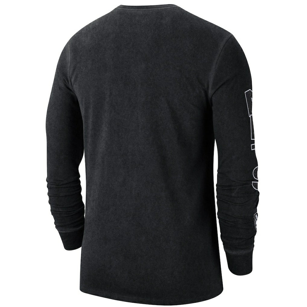 Brooklyn Nets Courtside Retro Elevated Long Sleeve T-Shirt Black | Nike for sale
