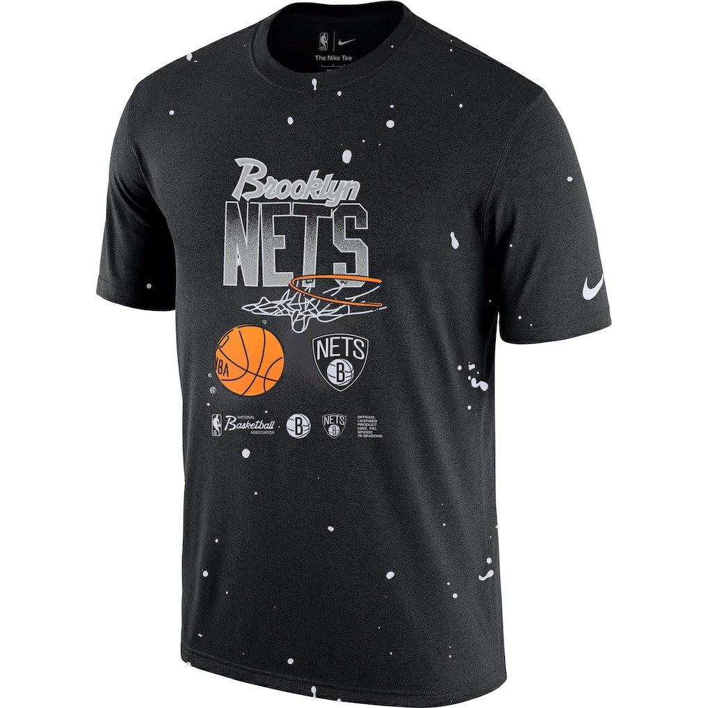 Brooklyn Nets Courtside Splatter T-Shirt Black | Nike for sale
