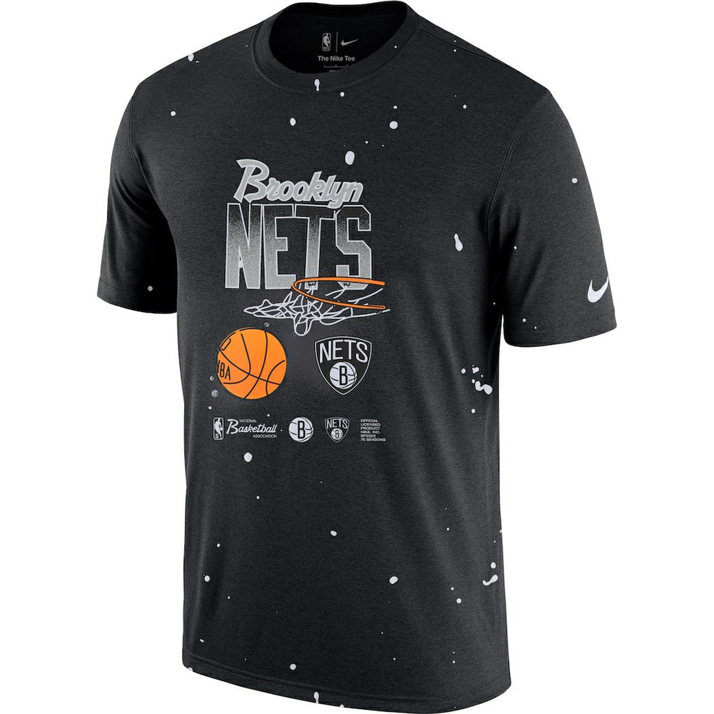 Brooklyn Nets Courtside Splatter T-Shirt Black | Nike for sale