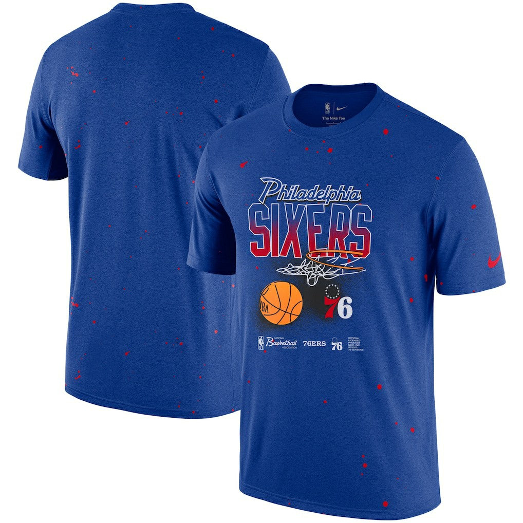 Philadelphia 76ers Courtside Splatter T-Shirt Royal | Nike online