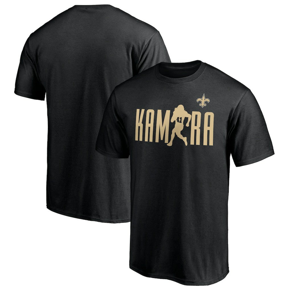 Alvin Kamara New Orleans Saints Checkdown T-Shirt Black