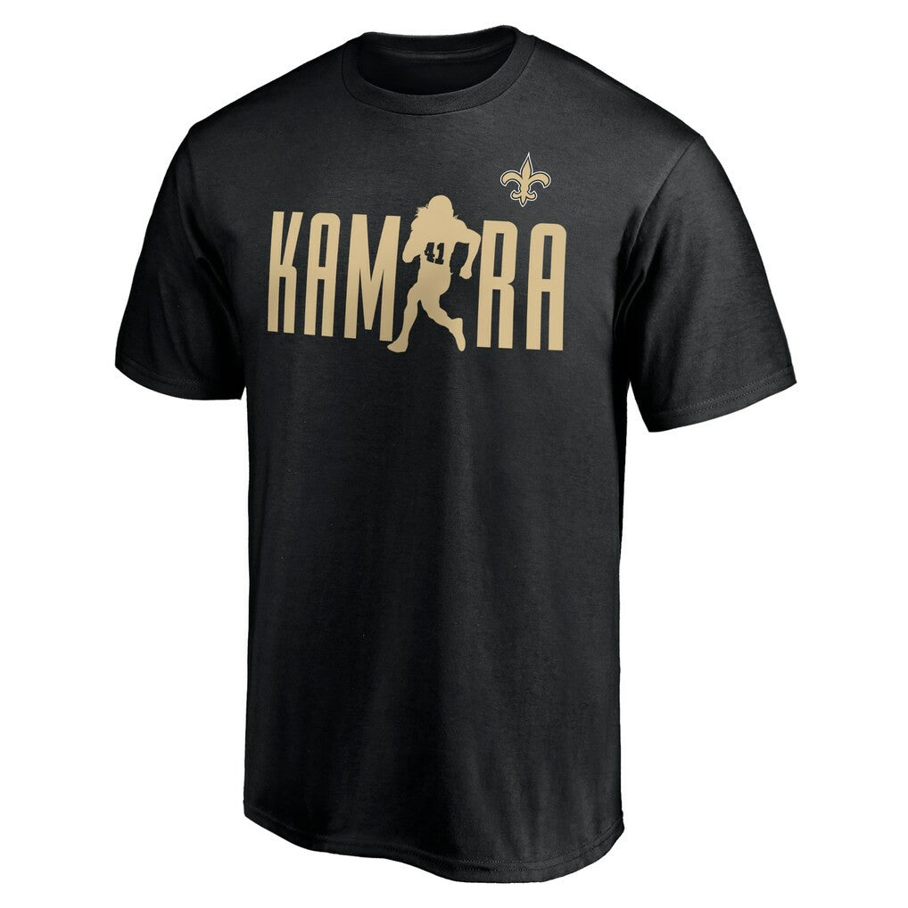 Alvin Kamara New Orleans Saints Checkdown T-Shirt Black