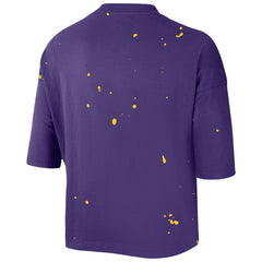 Los Angeles Lakers Women's Courtside Splatter Cropped T-Shirt Purple | Nike
