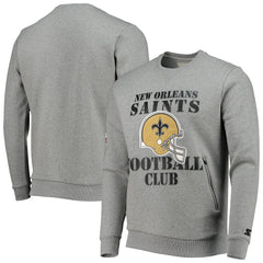 New Orleans Saints Starter Locker Room Throwback End Zone Pullover Sweatshirt Gray